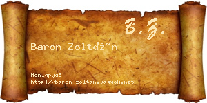 Baron Zoltán névjegykártya