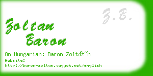 zoltan baron business card